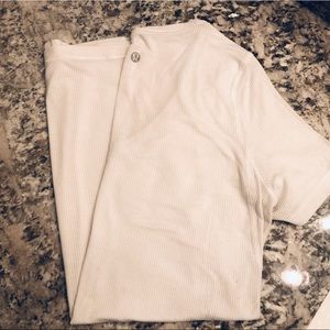 lululemon athletica Ribbed White V Neck shirt